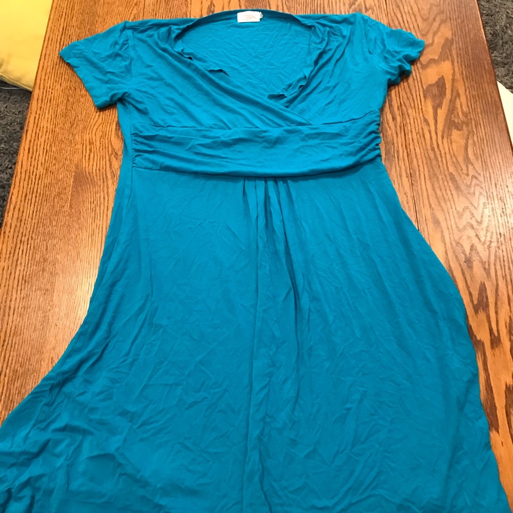 Teal maternity dress